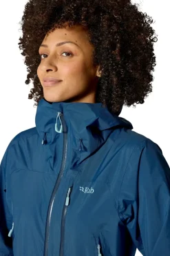 Waterproof Jackets-Rab Womens Downpour Mountain Jacket - Tempest Blue
