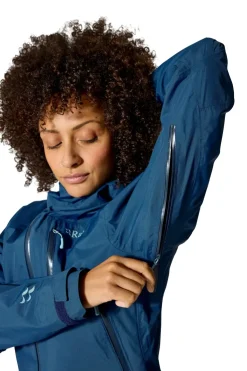 Waterproof Jackets-Rab Womens Downpour Mountain Jacket - Tempest Blue