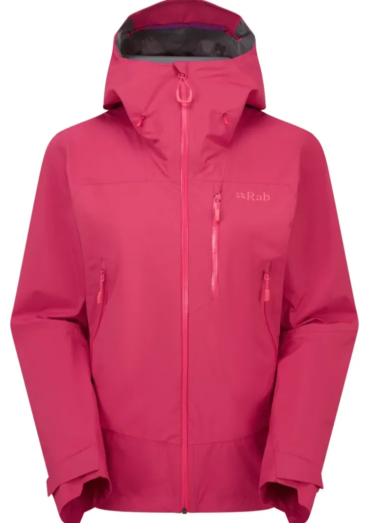 Waterproof Jackets-Rab Womens Downpour Mountain Jacket - Watermelon
