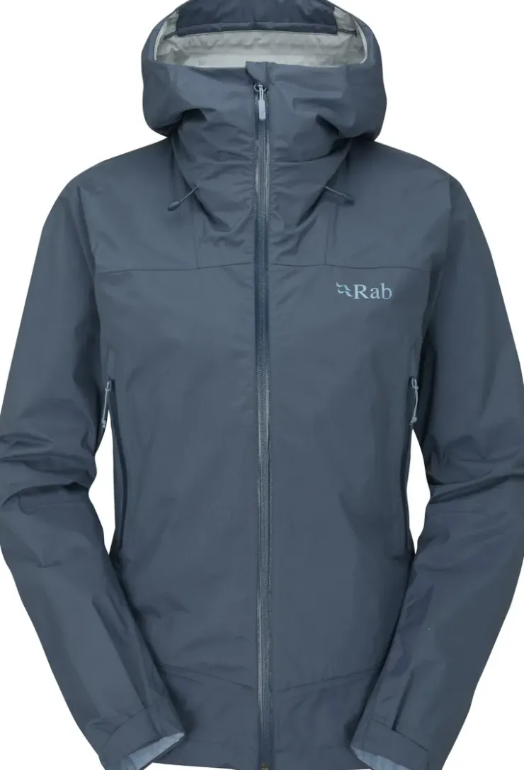 Waterproof Jackets-Rab Womens Downpour Plus 2.0 Jacket - Orion Blue