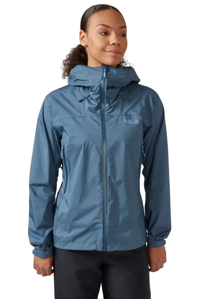 Waterproof Jackets-Rab Womens Downpour Plus 2.0 Jacket - Orion Blue