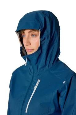 Waterproof Jackets-Rab Womens Downpour Trail Light Jacket - Tempest Blue