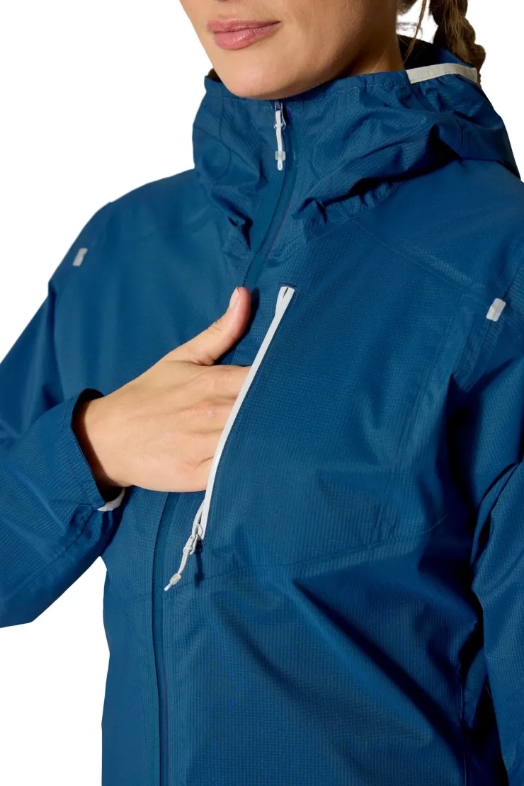 Waterproof Jackets-Rab Womens Downpour Trail Light Jacket - Tempest Blue