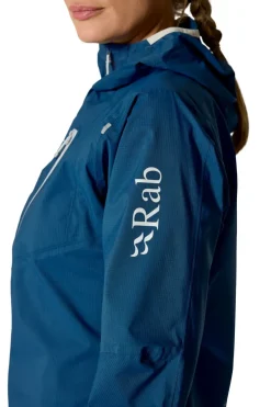 Waterproof Jackets-Rab Womens Downpour Trail Light Jacket - Tempest Blue