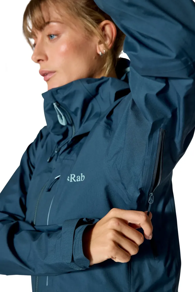 Waterproof Jackets-Rab Womens Firewall Alpine Jacket - Tempest Blue