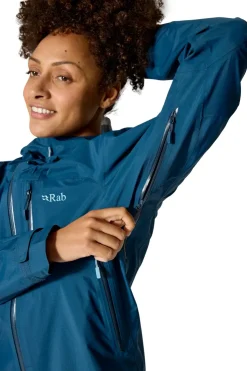 Waterproof Jackets-Rab Womens Firewall Mountain Jacket - Tempest Blue