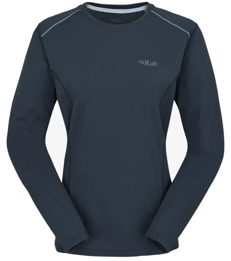 T-Shirts & Baselayers-Rab Womens Force Long Sleeved Tee - Tempest Blue