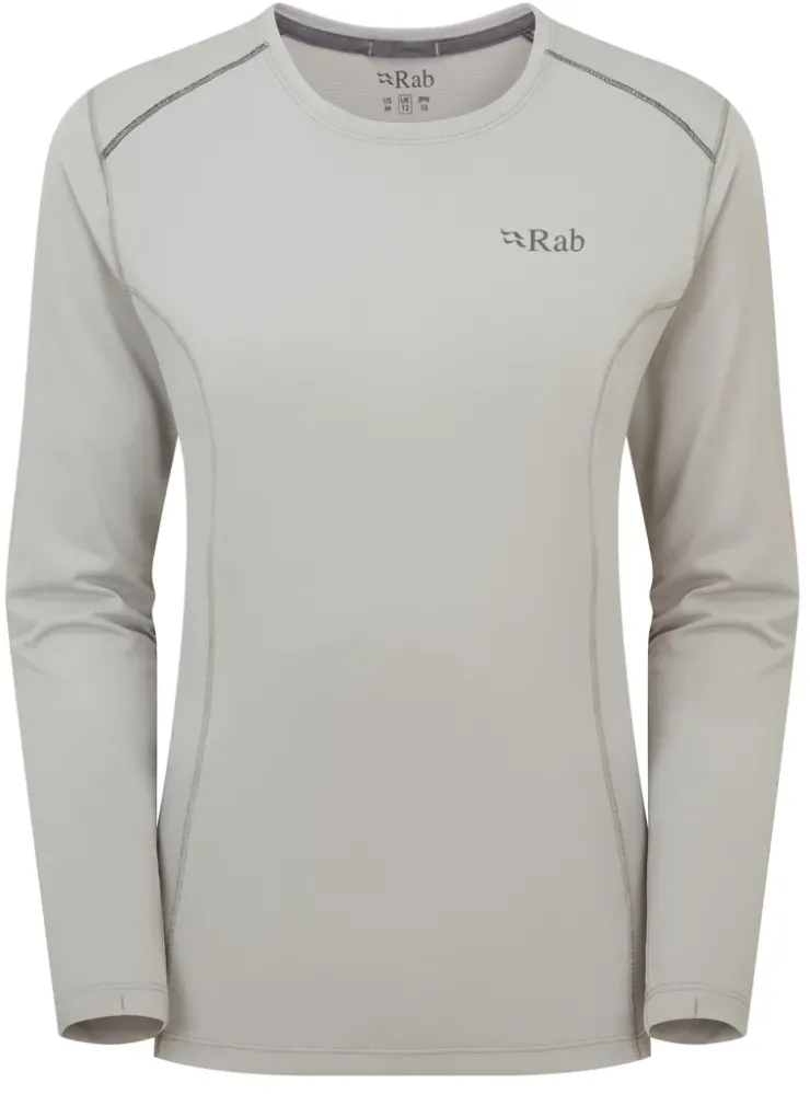 T-Shirts & Baselayers-Rab Womens Force Long Sleeved Tee - Dark Pewter