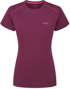 T-Shirts & Baselayers-Rab Womens Force Short Sleeved Tee - Mulberry