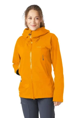 Waterproof Jackets-Rab Womens Kangri Paclite Plus Jacket - Marmalade