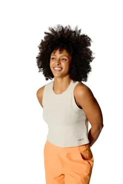 T-Shirts & Baselayers-Rab Womens Rivelin Crop Tank - Pebble