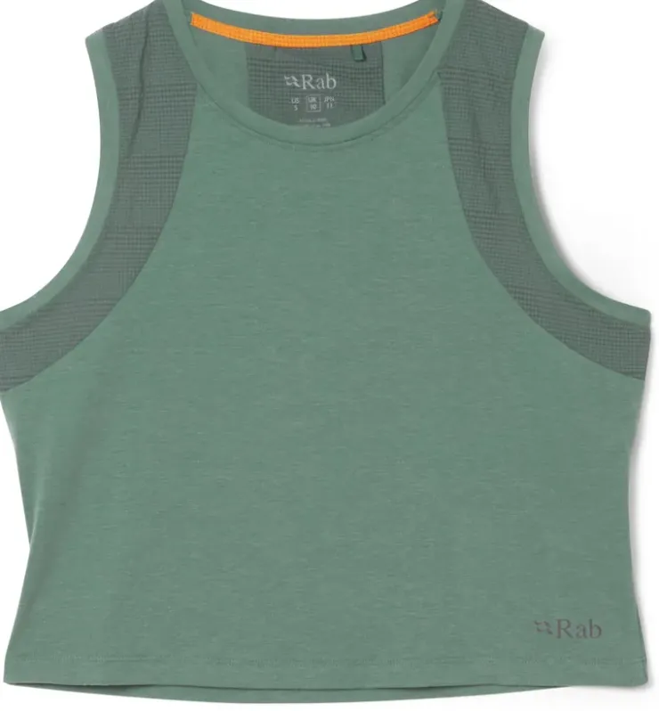 T-Shirts & Baselayers-Rab Womens Rivelin Crop Tank - Sage