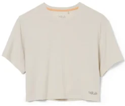 T-Shirts & Baselayers-Rab Womens Rivelin Crop Tee - Pebble