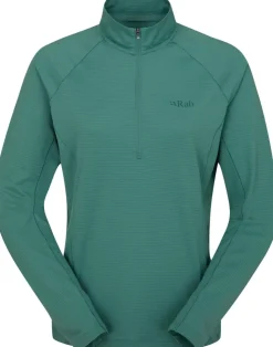 T-Shirts & Baselayers-Rab Womens Sonic Long Sleeved Zip-T - Eucalyptus