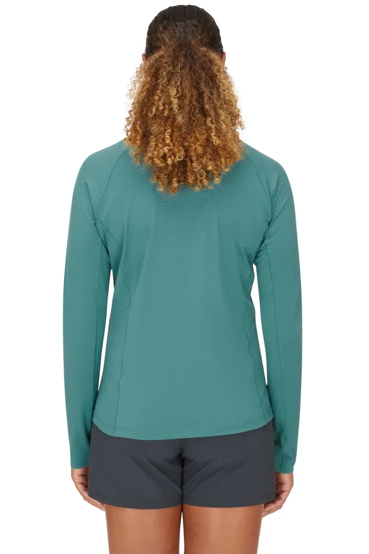 T-Shirts & Baselayers-Rab Womens Sonic Long Sleeved Zip-T - Eucalyptus