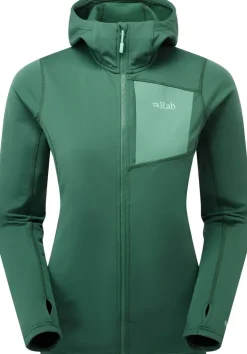 Fleece & Mid Layer-Rab Womens Superflux Hoody - Green Slate