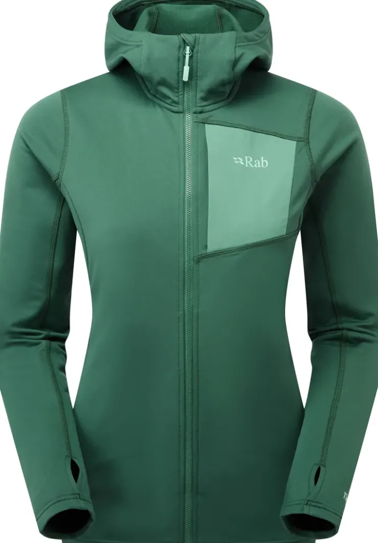 Fleece & Mid Layer-Rab Womens Superflux Hoody - Green Slate