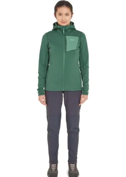 Fleece & Mid Layer-Rab Womens Superflux Hoody - Green Slate