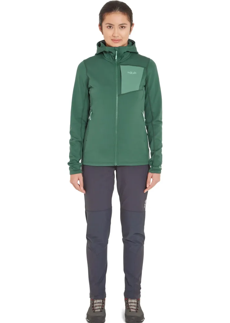 Fleece & Mid Layer-Rab Womens Superflux Hoody - Green Slate