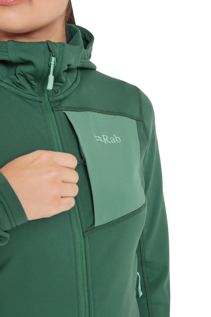Fleece & Mid Layer-Rab Womens Superflux Hoody - Green Slate