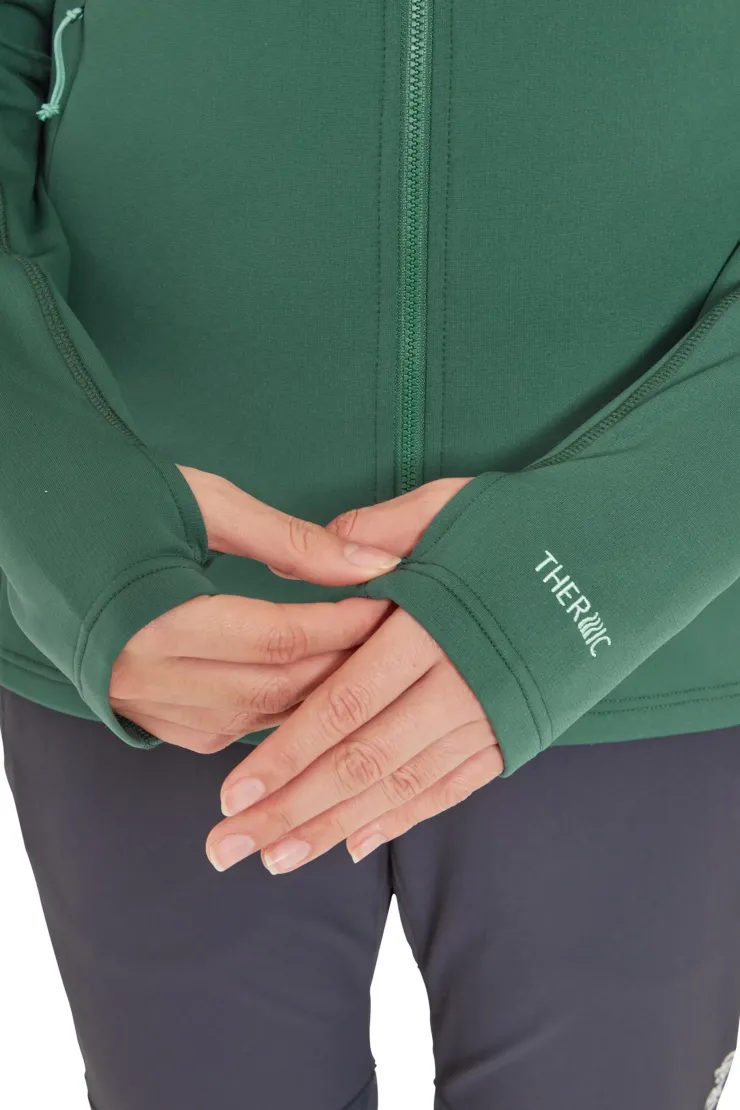 Fleece & Mid Layer-Rab Womens Superflux Hoody - Green Slate