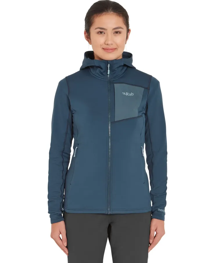Fleece & Mid Layer-Rab Womens Superflux Hoody - Tempest Blue
