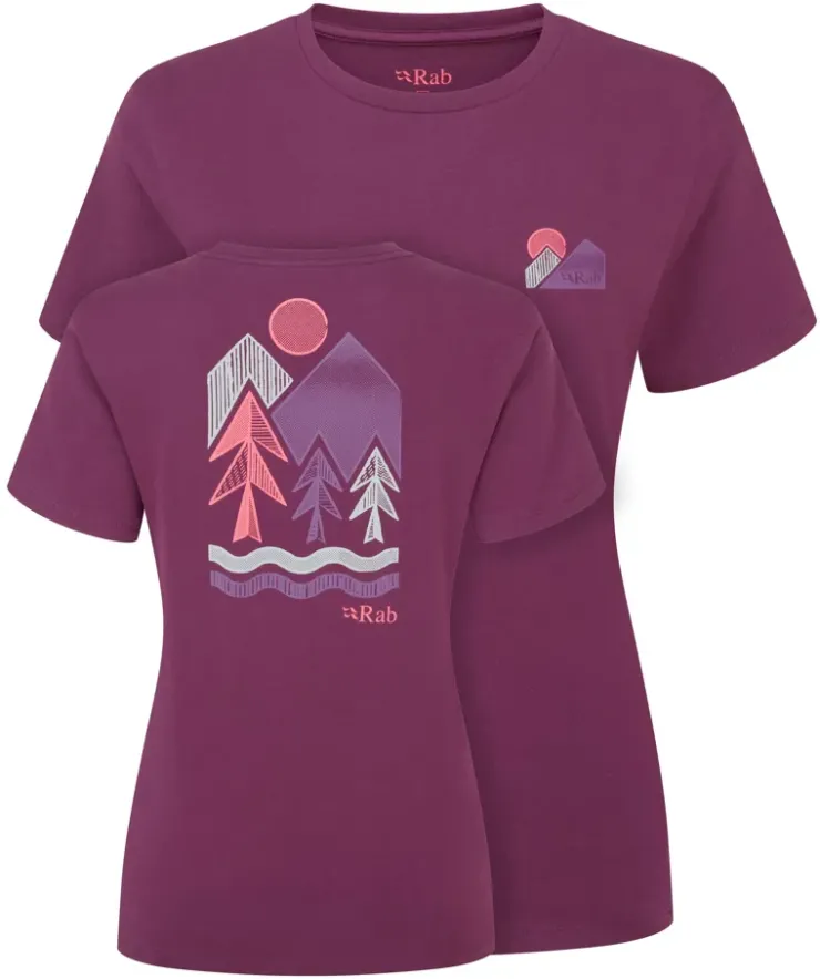 T-Shirts & Baselayers-Rab Womens Tuku Vista Tee - Mulberry
