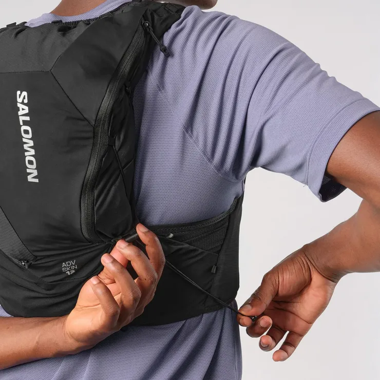 Fast & Light Rucksacks And Vests-Salomon ADV Skin 12 Running Vest Set - Black