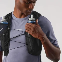 Fast & Light Rucksacks And Vests-Salomon ADV Skin 12 Running Vest Set - Black