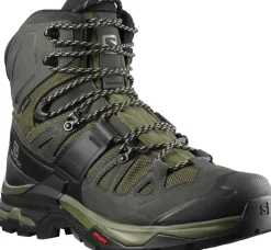 Hiking Shoes & Boots|Hiking Boots-Salomon Mens Quest 4 GTX Boots - Olive Night-Peat-Safari