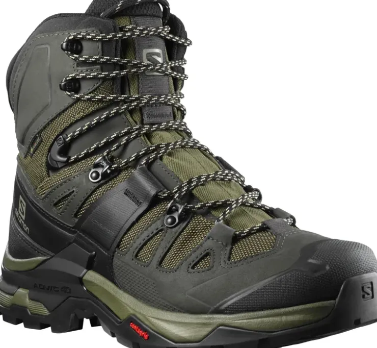 Hiking Shoes & Boots|Hiking Boots-Salomon Mens Quest 4 GTX Boots - Olive Night-Peat-Safari
