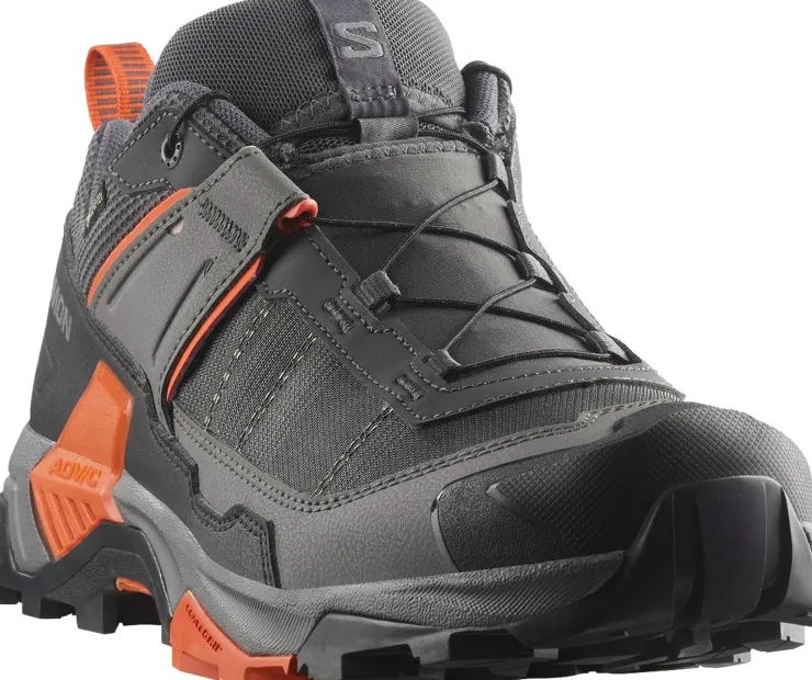Hiking Shoes & Boots|Walking Shoes-Salomon Mens X Ultra 5 GTX Shoe - Asphalt-Castlerock-Burnt Ochre
