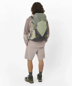 Hiking Shoes & Boots|Mid Height Boots-Salomon Mens X Ultra 5 Mid GTX Shoe - Peat-Gray Green-Blue Nights