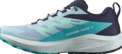 Hiking Shoes & Boots|Running Shoes-Salomon Womens Sense Ride 5 Shoes - Cashmere Blue-Carbon-Peacock Blue