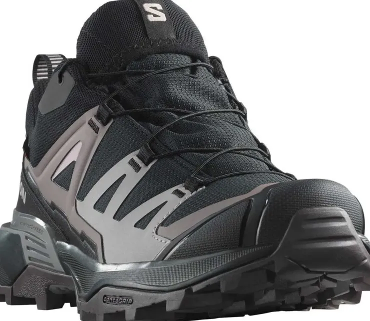 Hiking Shoes & Boots|Walking Shoes-Salomon Womens X Ultra 360 GTX Shoes - Black-Plum Kitten-Shale