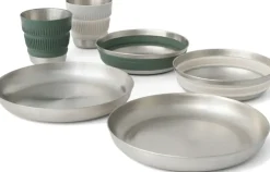 Plates, Bowls, Cups & Utensils-Sea To Summit Detour Stainless Steel Collapsible Dinnerware Set - 2P - 6 Piece