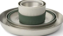 Plates, Bowls, Cups & Utensils-Sea To Summit Detour Stainless Steel Collapsible Dinnerware Set - 2P - 6 Piece