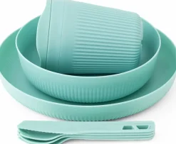 Plates, Bowls, Cups & Utensils-Sea To Summit Passage Dinnerware Set - 1P - 7 Piece - Aqua Sea