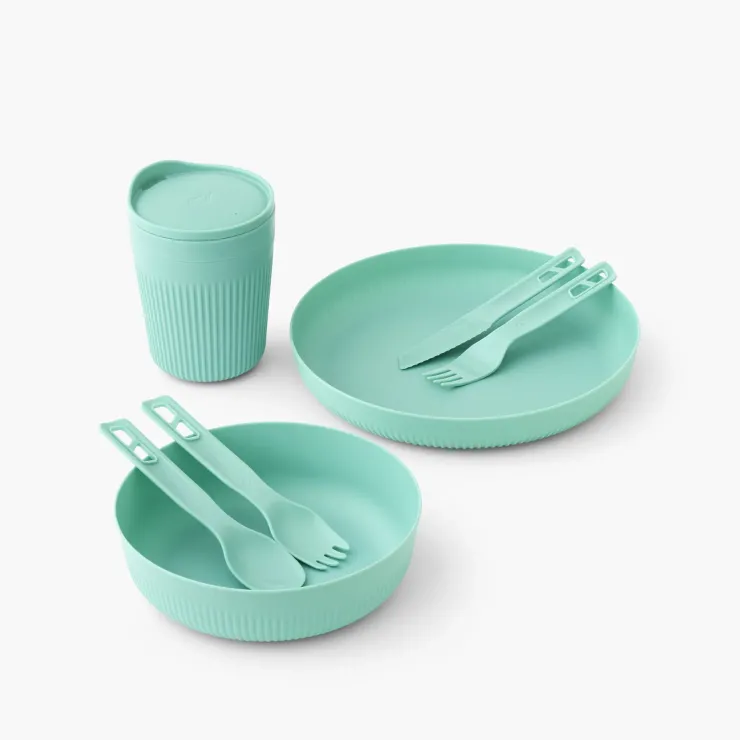 Plates, Bowls, Cups & Utensils-Sea To Summit Passage Dinnerware Set - 1P - 7 Piece - Aqua Sea