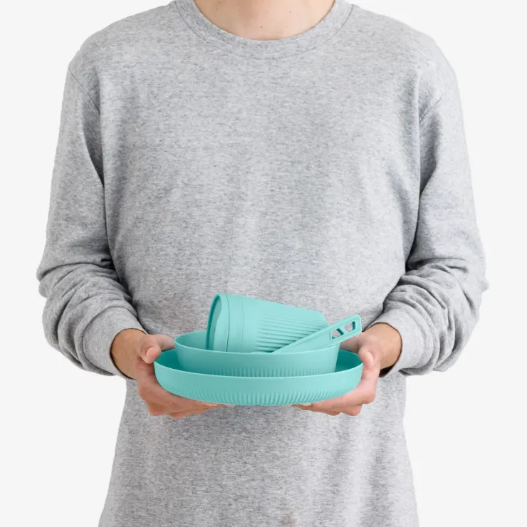 Plates, Bowls, Cups & Utensils-Sea To Summit Passage Dinnerware Set - 1P - 7 Piece - Aqua Sea