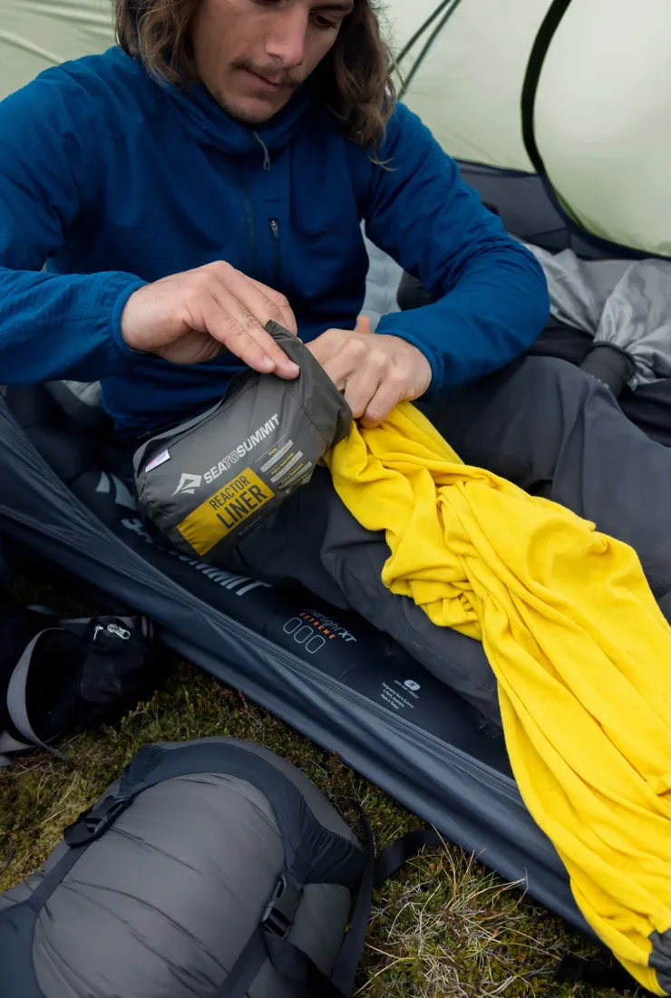 Sleep Accessories-Sea To Summit Reactor Sleeping Bag Liner - Mummy with Drawcord - Compact