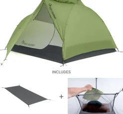 Backpacking & Lightweight Tents-Sea To Summit Telos TR3 PLUS Tent Package - Green