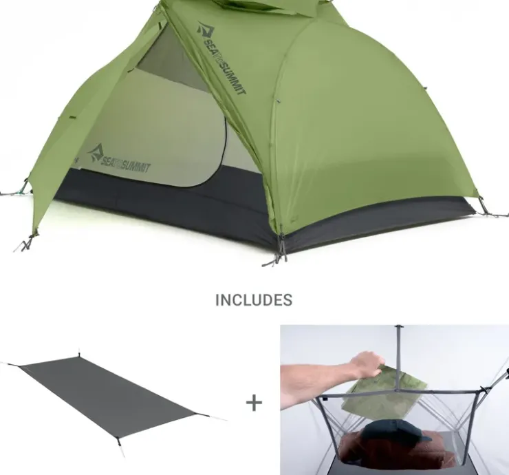 Backpacking & Lightweight Tents-Sea To Summit Telos TR2 PLUS Tent Package - Green