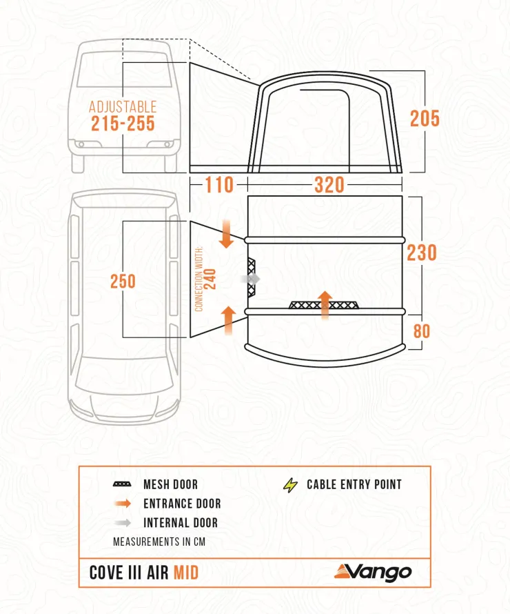 Driveaway Van Awnings-Vango Cove III Air Mid DriveAway Awning