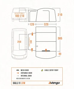 Driveaway Van Awnings-Vango Galli II Low DriveAway Awning