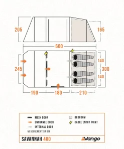 Family & Leisure Tents-Vango Savannah 400 Tent Package