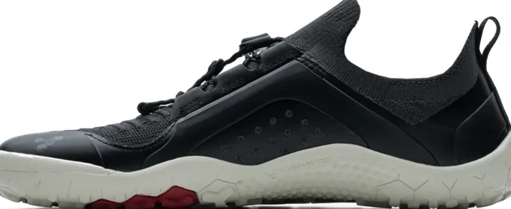 Running Shoes-Vivobarefoot Mens Primus Trail Knit FG Shoes - Obsidian-Sandstone