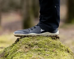 Hiking Shoes & Boots|Running Shoes-Vivobarefoot Mens Primus Trail Knit FG Shoes - Obsidian-Obsidian