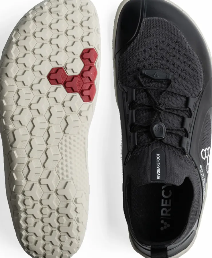 Running Shoes-Vivobarefoot Womens Primus Trail Knit FG Shoes - Obsidian-Sandstone