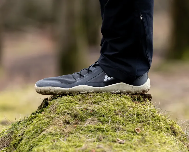 Running Shoes-Vivobarefoot Womens Primus Trail Knit FG Shoes - Obsidian-Sandstone